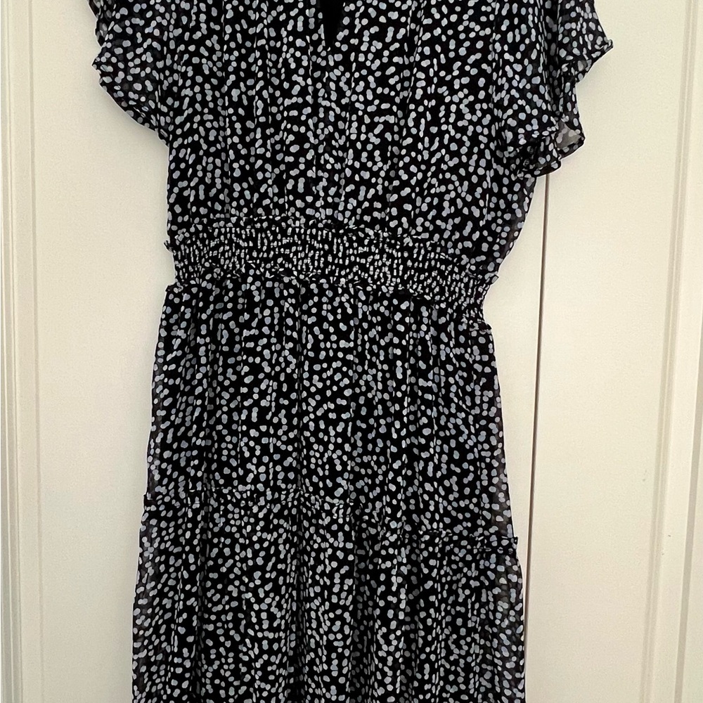 Melrose and Market Black and White Polka Dot Top